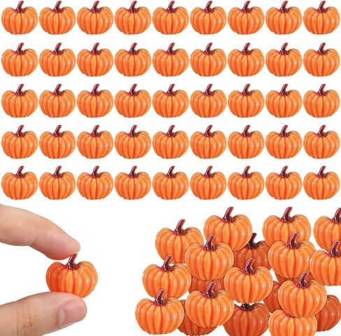 Leinuosen 60 Pcs Autumn Pumpkin Mini Flatback Resin Charms Thanksgiving Halloween Resin Embellishments Cabochons Decoration Accessories for Hair Clip Phone Case in Saudi Arabia