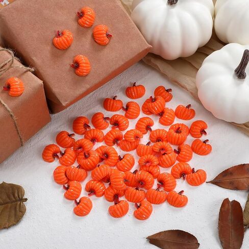 Leinuosen 60 Pcs Autumn Pumpkin Mini Flatback Resin Charms Thanksgiving Halloween Resin Embellishments Cabochons Decoration Accessories for Hair Clip Phone Case in Saudi Arabia