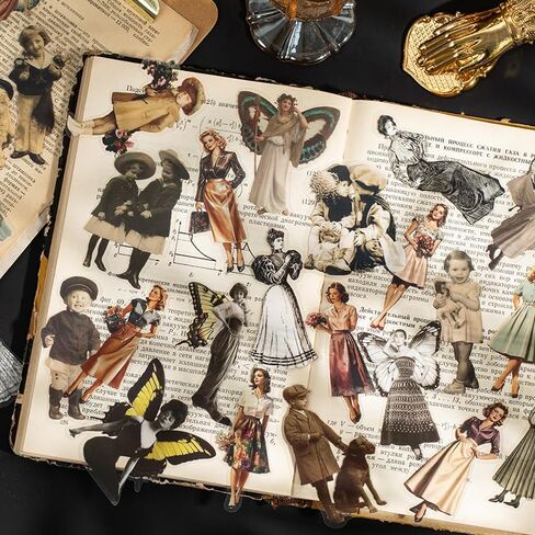ملصقات سجل قصاصات Alideco 120PCS Figure Figure Scrapbooking Junk Journal Crafts Dercoration Decoration (Modengshidai) in Kuwait