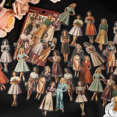 ملصقات سجل قصاصات Alideco 120PCS Figure Figure Scrapbooking Junk Journal Crafts Dercoration Decoration (Modengshidai) in Kuwait