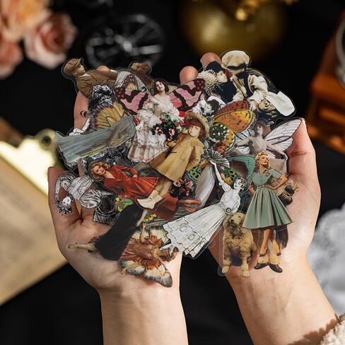 ملصقات سجل قصاصات Alideco 120PCS Figure Figure Scrapbooking Junk Journal Crafts Dercoration Decoration (Modengshidai) in Kuwait