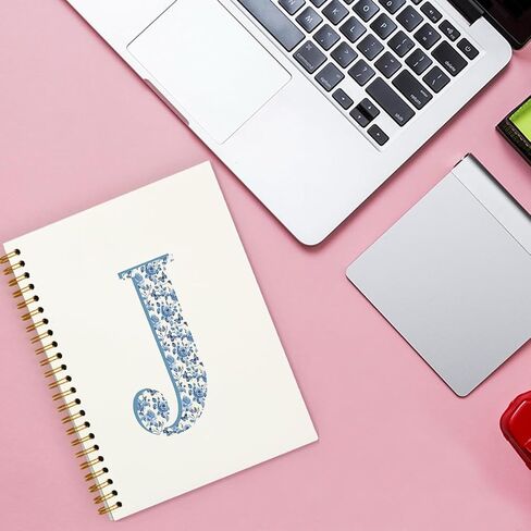 Blue Cute Initial Notebook Journal Diary Libretas Escolares M, Cute Preppy Aesthetic Personalized Notebook Gifts for Women Teen Girls Kids,Preppy Blue Aesthetic School Supplies for Girls 5.5x8.3 in Kuwait
