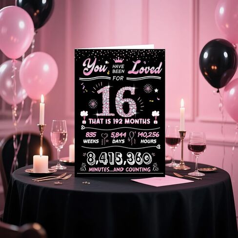Sweet 16th Birthday Card, Jumbo 16th Birthday Card for Girls, Funny 16 Birthday Party Card for Daughter Niece Granddaughter, Happy 16 Year Old Birthday Gifts Ideas, Sixteen Party Decorations (16th) in Saudi Arabia
