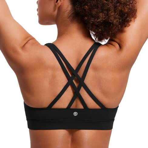 CRZ YOGA Women's Strappy Sports Bras Fitness Workout Padded Yoga Bra Criss Cross Back in Saudi Arabia