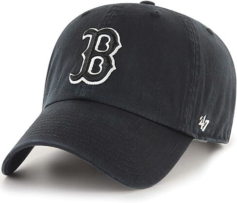 47 MLB Unisex-Adult Alternate Color Clean Up Adjustable Hat Cap - One Size (US, Alpha, One Size, Boston Red Sox Black/White Outline) in Saudi Arabia