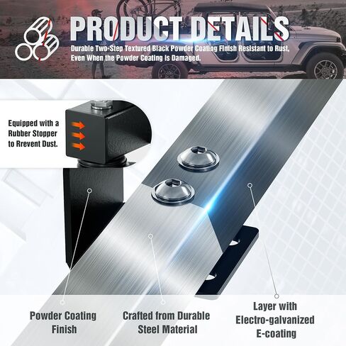 حامل علوي للتخزين الصلب قابل للتعديل من SUORTO مناسب لـ 1976-2024 Jeep Wrangler JK JL YJ TJ JKU JLU غير محدود وأحدث Jeep Wrangler CJ-7 عربة منزلقة متحركة لباب 2/4 (أسود) in Saudi Arabia