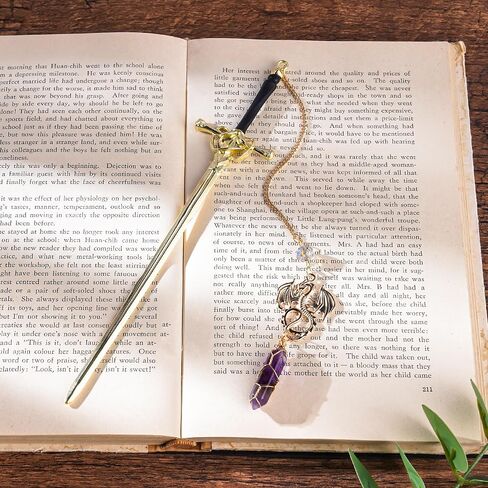 Dragon Sword Bookmark Gift - Fantasy Fourth Wing Book Mark for Reading Novel Lovers Men Boys Funny Cool Unique Metal Page Markers for Reader Birthday Students Teacher School Accessories in Saudi Arabia