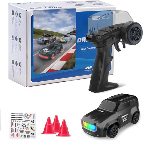 RC Drift Car 1/64 Scale Mini RC ، 2.4GHz Micro Turbo Racing 4WD Desktop Remote Rally Car مع أضواء LED للبالغين هدية لعب الأطفال (AE86) in Kuwait