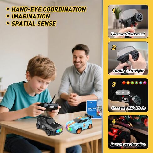 RC Drift Car 1/64 Scale Mini RC ، 2.4GHz Micro Turbo Racing 4WD Desktop Remote Rally Car مع أضواء LED للبالغين هدية لعب الأطفال (AE86) in Kuwait