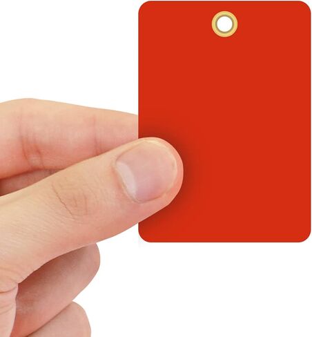 SmartSign Red Duty Duty Plastic فارغ العلامة | 2.5 "× 3.5" 15 ميل فينيل علامات مقاومة للدموع ، حزمة من 25 ، مصنوعة في الولايات المتحدة الأمريكية in Kuwait