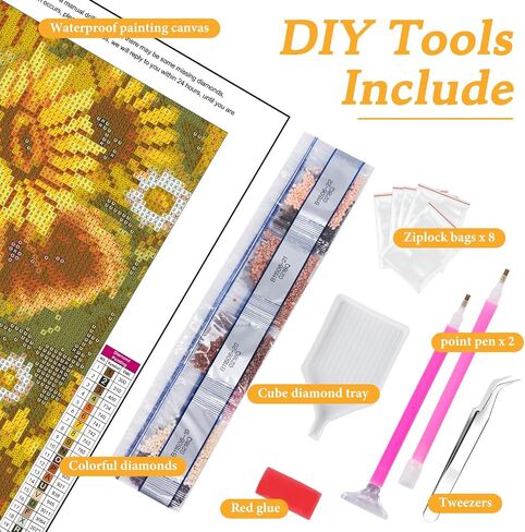 Diamond Art Kits for Adults Highland Cow, DIY 5D Diamond Painting Kit for Beginners Sunflower, Cow Full Round Drill Gem Art Dots for Adults, Perfect for Home Wall Decor 14X14 Inch in Saudi Arabia