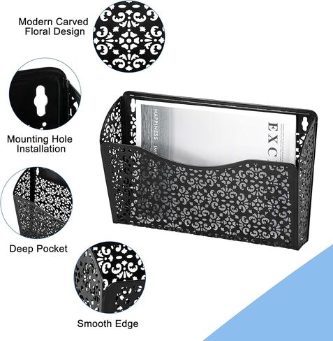 EasyPAG 3 Pockets Hanging File Organizer Wall Folder Holder Vertical Office Paper Magzine Rack,White in Kuwait