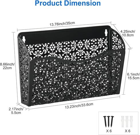 EasyPAG 3 Pockets Hanging File Organizer Wall Folder Holder Vertical Office Paper Magzine Rack,White in Kuwait