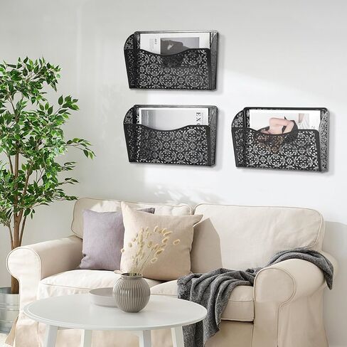 EasyPAG 3 Pockets Hanging File Organizer Wall Folder Holder Vertical Office Paper Magzine Rack,White in Kuwait