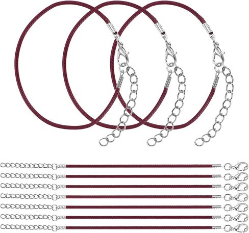 MECCANIXITY 10 PCS Light Blue Bracelet Cord,9" Adjustable Friendship Bracelet 2mm Waxed Polyester Cord with Lobster Clasp Bracelet String for Bracelet Making Jewelry DIY Craft in Saudi Arabia