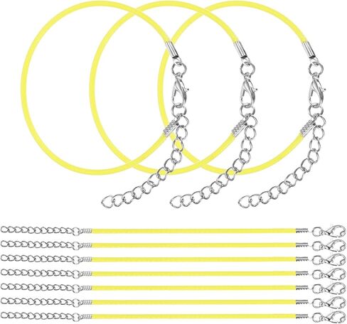 MECCANIXITY 10 PCS Light Blue Bracelet Cord,9" Adjustable Friendship Bracelet 2mm Waxed Polyester Cord with Lobster Clasp Bracelet String for Bracelet Making Jewelry DIY Craft in Saudi Arabia