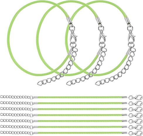 MECCANIXITY 10 PCS Light Blue Bracelet Cord,9" Adjustable Friendship Bracelet 2mm Waxed Polyester Cord with Lobster Clasp Bracelet String for Bracelet Making Jewelry DIY Craft in Saudi Arabia