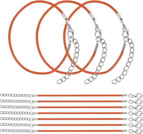 MECCANIXITY 10 PCS Light Blue Bracelet Cord,9" Adjustable Friendship Bracelet 2mm Waxed Polyester Cord with Lobster Clasp Bracelet String for Bracelet Making Jewelry DIY Craft in Saudi Arabia