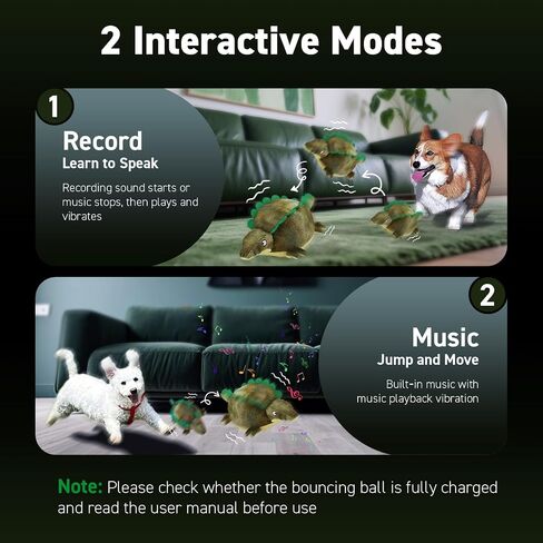 QDAN Interactive Dog Toys, Dog Soccer Ball with Straps, Dog Toys to Keep Them Busy, Remote Control, Jumping Balls with Recording and Music Modes for Small Medium Large Pet in Saudi Arabia