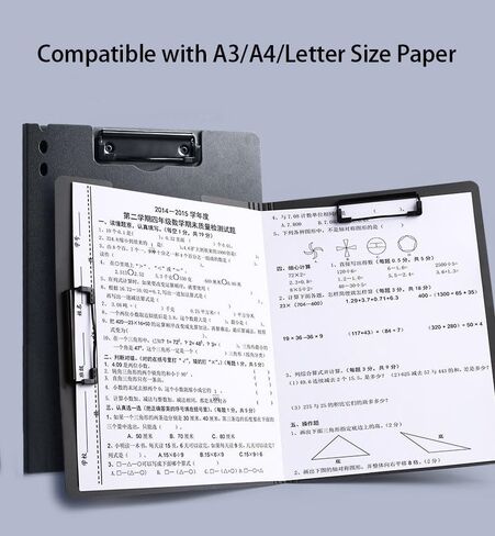 A4 Clipboard with Cover, Foldable Clipboard with Two Clips File Document Organiser Business, Office, Restaurant in Saudi Arabia