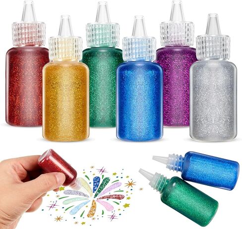 Fullhawl 6 Pack Glitter Glue Pens Bulk Glitter Bottles Set 20 Ml/0.67 oz Neon Metallic Non Toxic Rainbow Glue Stick Set for Craft Scrapbooking DIY Art Decorating Supplies (Delicate Color) in Kuwait