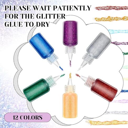 Fullhawl 6 Pack Glitter Glue Pens Bulk Glitter Bottles Set 20 Ml/0.67 oz Neon Metallic Non Toxic Rainbow Glue Stick Set for Craft Scrapbooking DIY Art Decorating Supplies (Delicate Color) in Kuwait