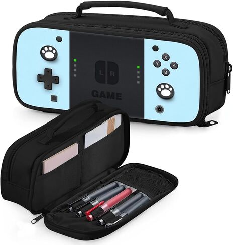 Large Pencil Case for Boys - Gamer Boys Pencil Pouch With Handle - Big Capacity Pen Box Pen Bag With Zipper Compartments, School Supplies Stationary Organizer for Kids Teens Adults in Saudi Arabia