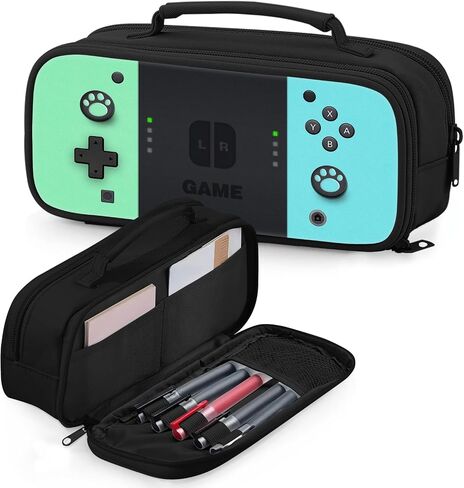 Large Pencil Case for Boys - Gamer Boys Pencil Pouch With Handle - Big Capacity Pen Box Pen Bag With Zipper Compartments, School Supplies Stationary Organizer for Kids Teens Adults in Saudi Arabia