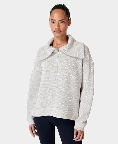 Sweaty Betty Women's Restful Boucle Half Zip Sweatshirt in Saudi Arabia
