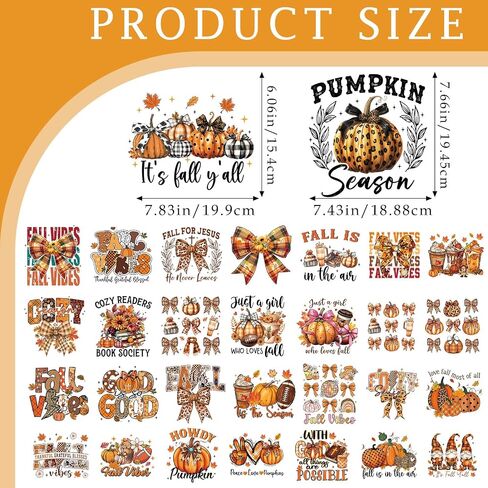 سقوط الحديد الغربي على التحويلات - 30 ورقة رجعية DTF جاهزة للضغط على بقع الحرارة السائبة Howdy Pumpkin Football Stickers شارات القمصان للنساء ملابس الملابس قبعة DIY الحرف اليدوية in Kuwait