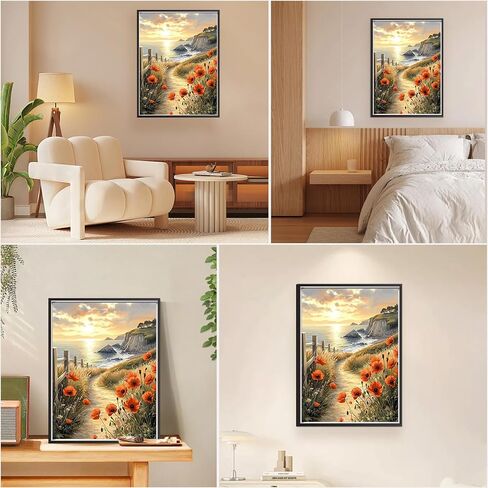 EOBROMD Paint by Numbers Kits for Adults Landscape, Flower DIY Painting Kits for Adults Beginner, Acrylic Paint Oil Paint by Numbers for Home Decor Gift 16x20inch(Without Frame) in Saudi Arabia