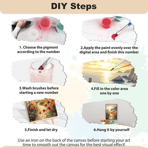 EOBROMD Paint by Numbers Kits for Adults Landscape, Flower DIY Painting Kits for Adults Beginner, Acrylic Paint Oil Paint by Numbers for Home Decor Gift 16x20inch(Without Frame) in Saudi Arabia