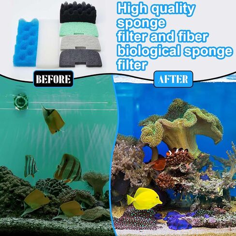 32 Pcs Replacement Filter Media Kit Compatible with Aquarium Filters Include Biological Foams Ammonia Remover Phosphate Pads Nitrite Remover, Towel and Grease (Compatible with 206/207) in Saudi Arabia