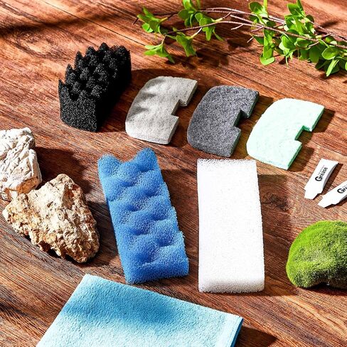 32 Pcs Replacement Filter Media Kit Compatible with Aquarium Filters Include Biological Foams Ammonia Remover Phosphate Pads Nitrite Remover, Towel and Grease (Compatible with 206/207) in Saudi Arabia