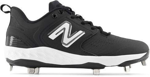 New Balance Men's Fresh Foam X 3000 V6 Metal Baseball Shoe, Black/White, 7.5 in Saudi Arabia