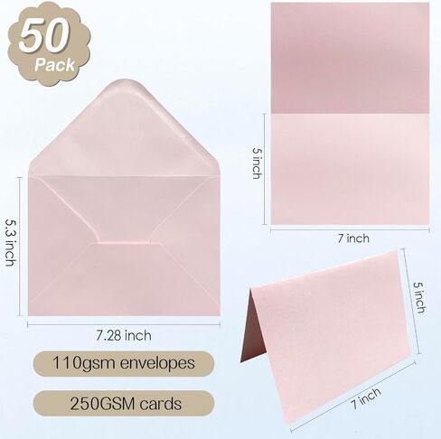 30 Pack Blank cards and envelopes,A7Self-Adhesive Envelopes with aestheticsFold Cards 5x7 for Wedding, GreetingCards, Baby Shower, Letter Mailing.(Dreamy Pastel Tones) in Saudi Arabia