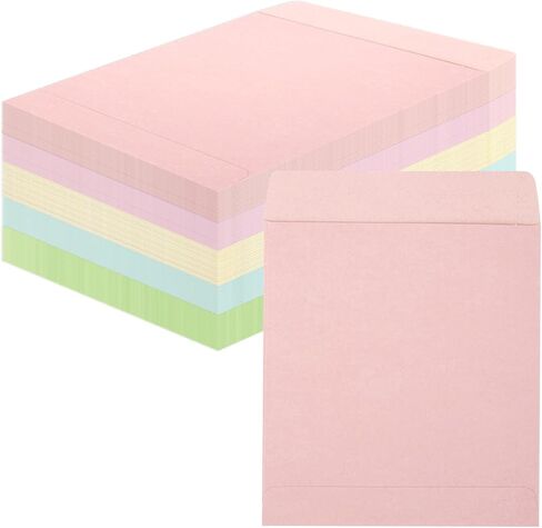 50 Pieces Library Card Pockets 5 Colors Library Card Envelopes with 60 PCS Removable Adhesive Dots for School Office Public Library Books (Rainbow) in Saudi Arabia