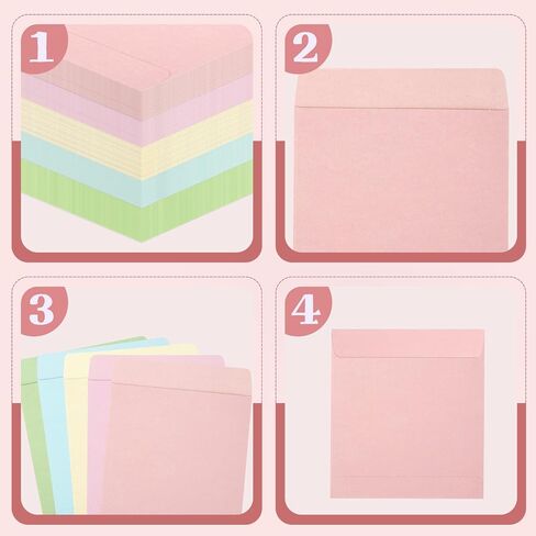 50 Pieces Library Card Pockets 5 Colors Library Card Envelopes with 60 PCS Removable Adhesive Dots for School Office Public Library Books (Rainbow) in Saudi Arabia