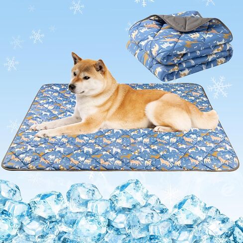 Dog Cooling Mat, Cat Self Cool Ice Pads,Lightweight Pet Pad Blanket Bed Cover,Puppies Summer Cool Tech Fabric,Washable Dog Sleeping Mat for Home & Outdoor,Keep Cooling for Pets in Kuwait