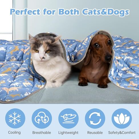Dog Cooling Mat, Cat Self Cool Ice Pads,Lightweight Pet Pad Blanket Bed Cover,Puppies Summer Cool Tech Fabric,Washable Dog Sleeping Mat for Home & Outdoor,Keep Cooling for Pets in Kuwait