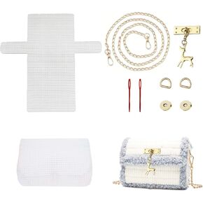SXYYDSG 1 Set Blank Needlepoint Canvas Sheets, Hand- Knit Woven Bag Making Tool, DIY Plastic Mesh Canvas Sheet Knitting Kit for Handmade Yarn Knit Crochet Projects and DIY Sewing Bag