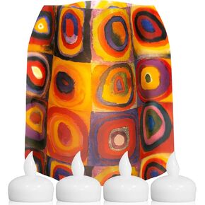 MODGY Luminary Lanterns Candle Holder Decorative Indoor Outdoor Decor, Lanterns for Wedding Centerpiece Decoration Outside Patio 4-Pack, with Flameless Floating LED Candles Klimt Young Maidens in Kuwait