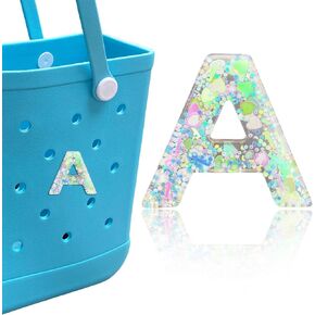 Letter Charms for Bogg Bag, Alphabet Green Love Sequin Lettering Accessories Charms for Bogg and Simply Southern Bag, Insert Decorative Letters Charm for Handbag Beach Tote Bag. in Kuwait