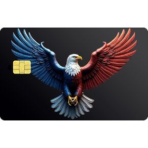 Bald Eagle Credit Card Skin Sticker – Patriotic USA Flag Design – Vinyl Skin for Debit, Credit – Waterproof, Durable, Easy to Apply & Remove – American Pride Card Wrap
