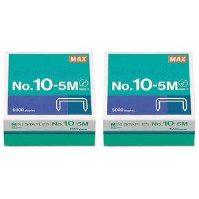 Mini Staples for use in Max HD-10DF Stapler, 3/8" Crownx3/16" Leg, 5000/Box MXB105M, 2 Packs