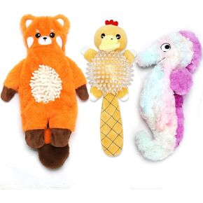 Dog Squeak Toys, Non-Stuffed Plush Dog Chew Toy Set for Small Medium Large Dogs, Tough and Durable, Puppy Teething Interactive, Keep Them Busy, Best Birthday Gift