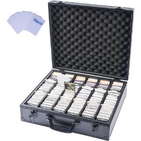 Trading Card Storage Box,Holds 6000+ Trading Cards,Baseball Cards Storage Box with 18 Dividers,Card Box for Sport Cards/MTG/TCG (Only for Standard cards)