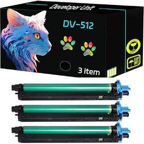 High Yield DV-512 Developer Unit Compatible for Konica Minolta bizhub C224 C224e C284 C284e C364 C364e C454 C454e C554 C554e Printers, Print Clearly (4 Pack Black)