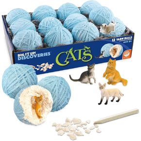 MindWare Dig It Up Discoveries: Cats – Party-Sized 12-Pack of Educational Discovery Digs for Kids with Tools & Fun Facts – Learn All About Cats!