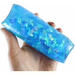 Curious Minds Busy Bags 1 Jumbo Water Trick Snake Filled with Sparkle Streamers - Stress Toy - Slippery Tricky Wiggly Wiggler Tube - Squishy Wiggler Sensory Fidget Ball Can't Hold (1 Random Color)